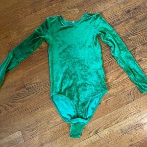 Baserange green velvet bodysuit